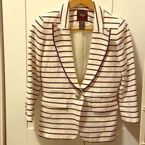 Smythe Piped One Button Linen Blazer - Size 4